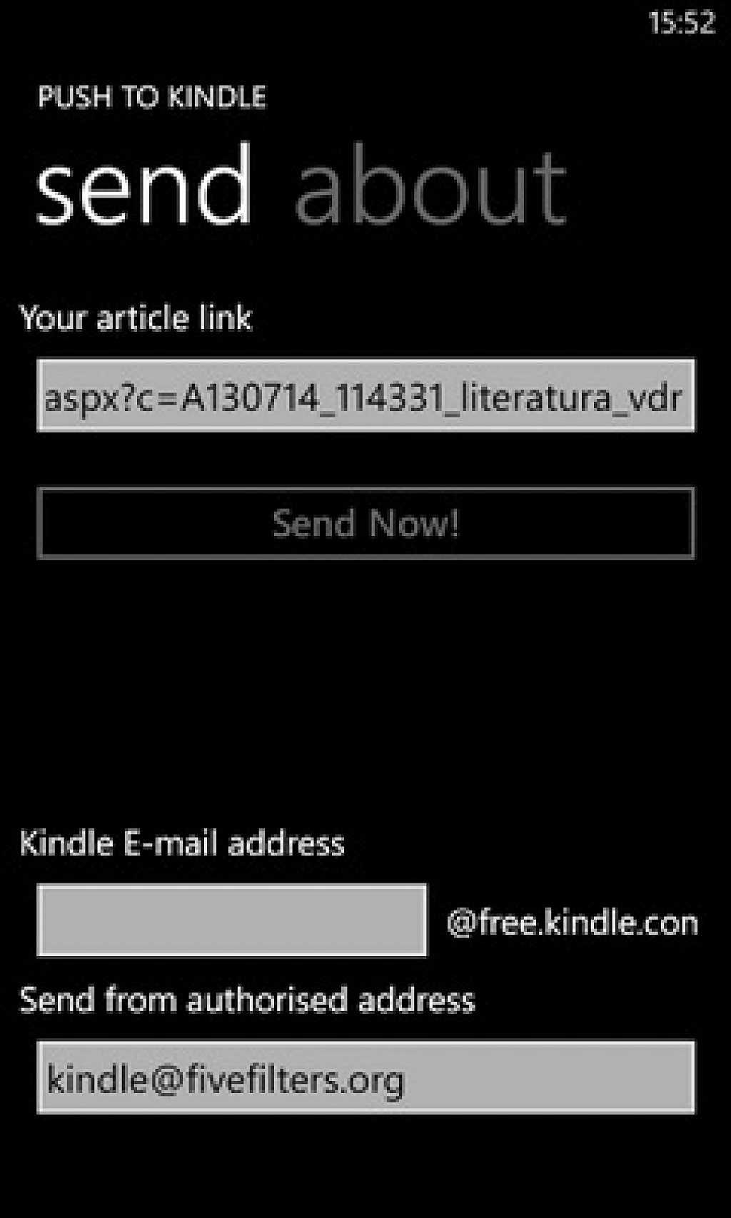 push to kindle