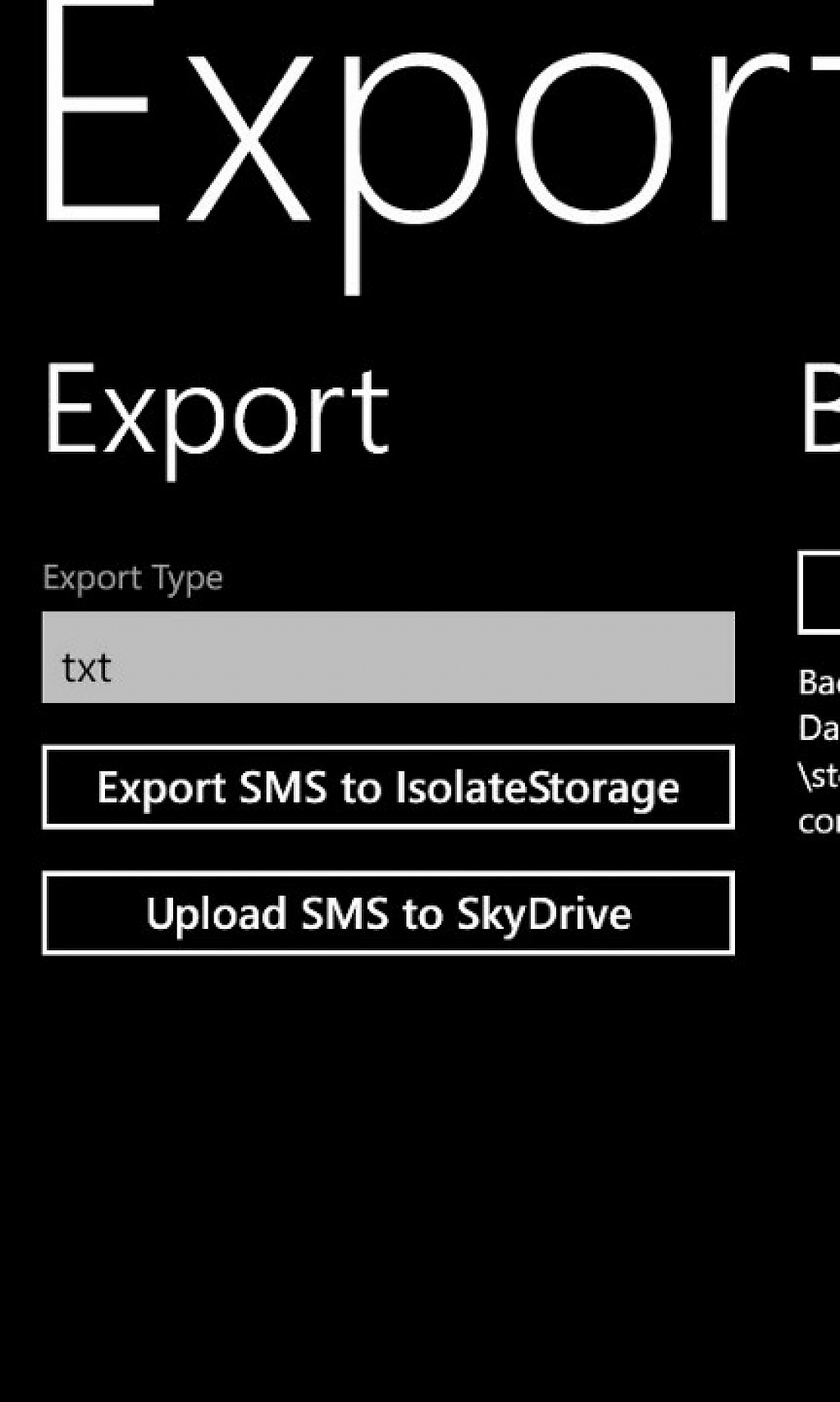 SMS Backup Windows Phone