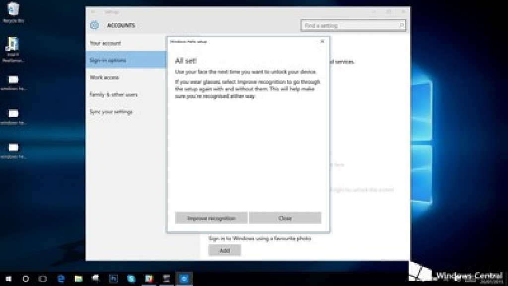 klikněte pro zvětšení Windows Hello ve Windows 10