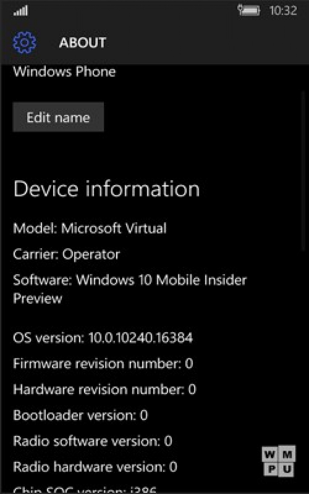 klikněte pro zvětšení W10M IP 10240 Emu