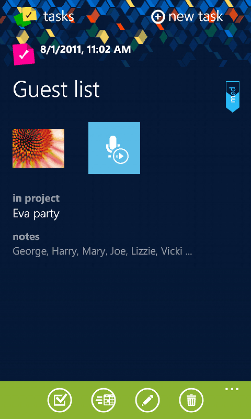 tasks for wp7
