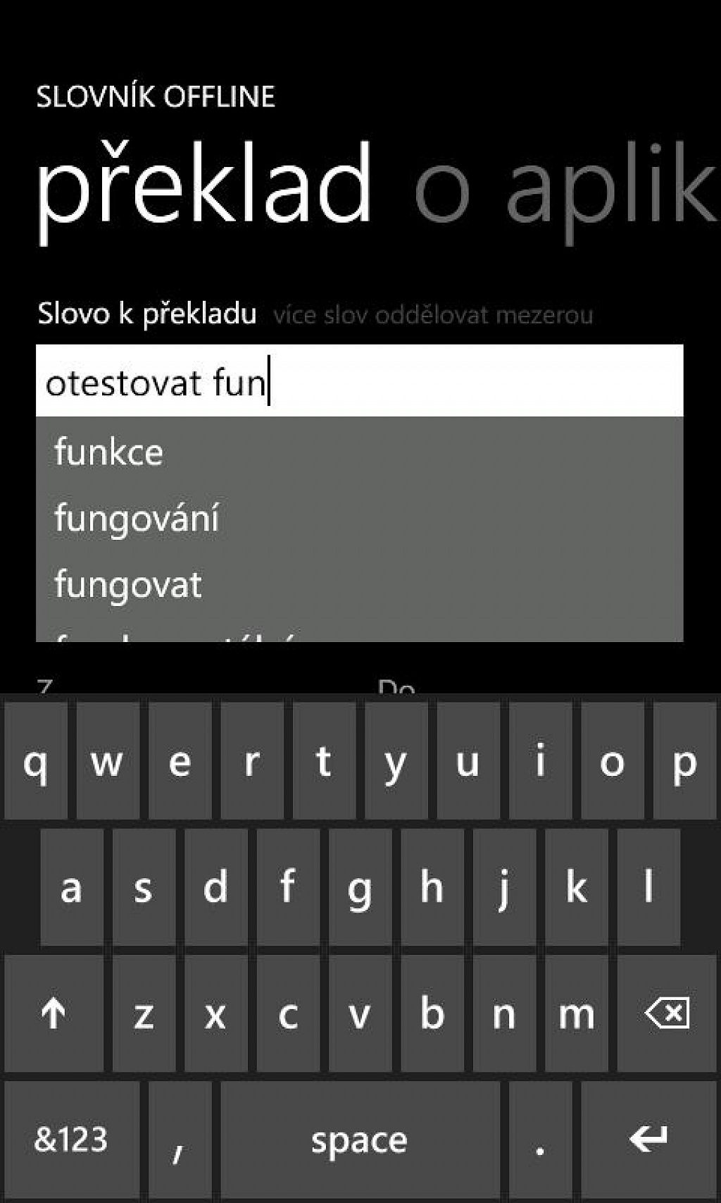 Offline slovník pro WP7