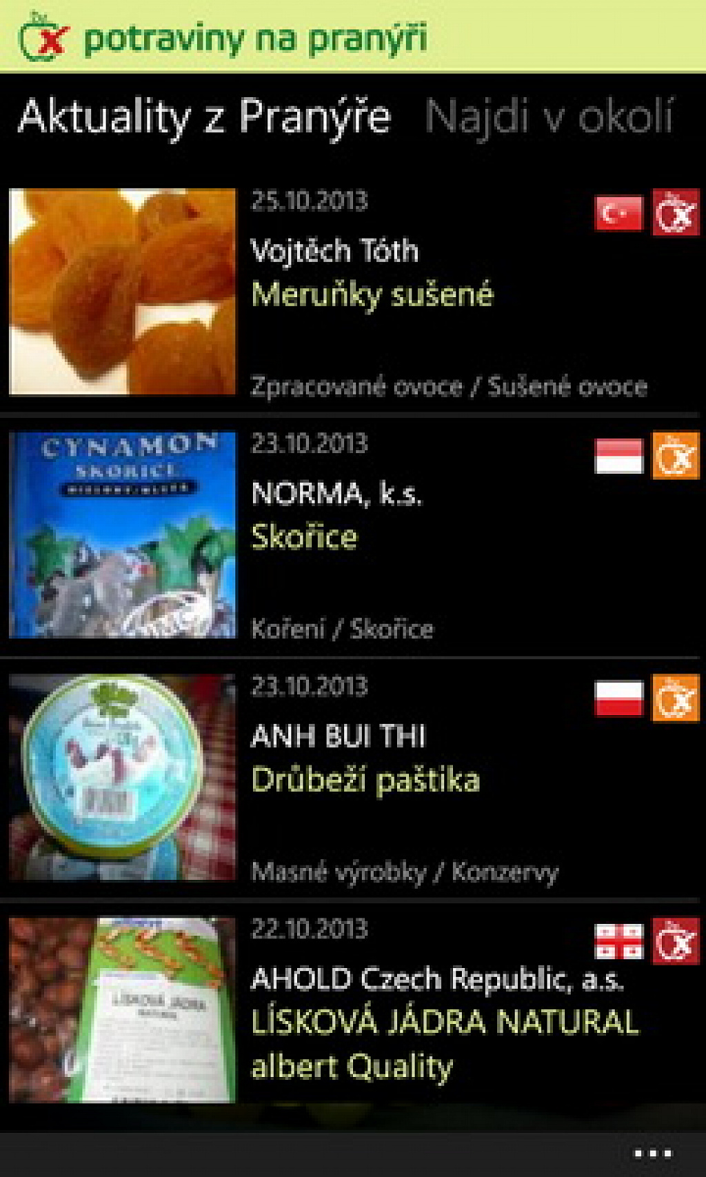 potraviny na pranýři