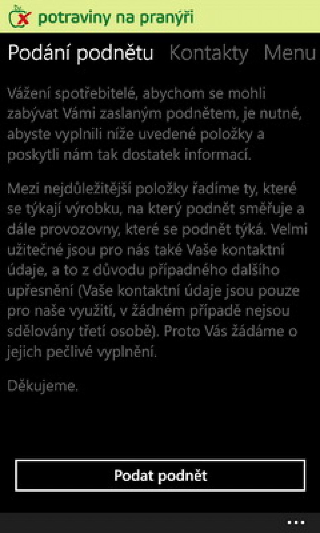 potraviny na pranýři