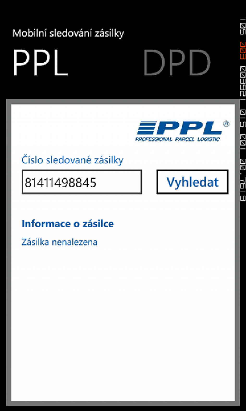 Sledování balíku