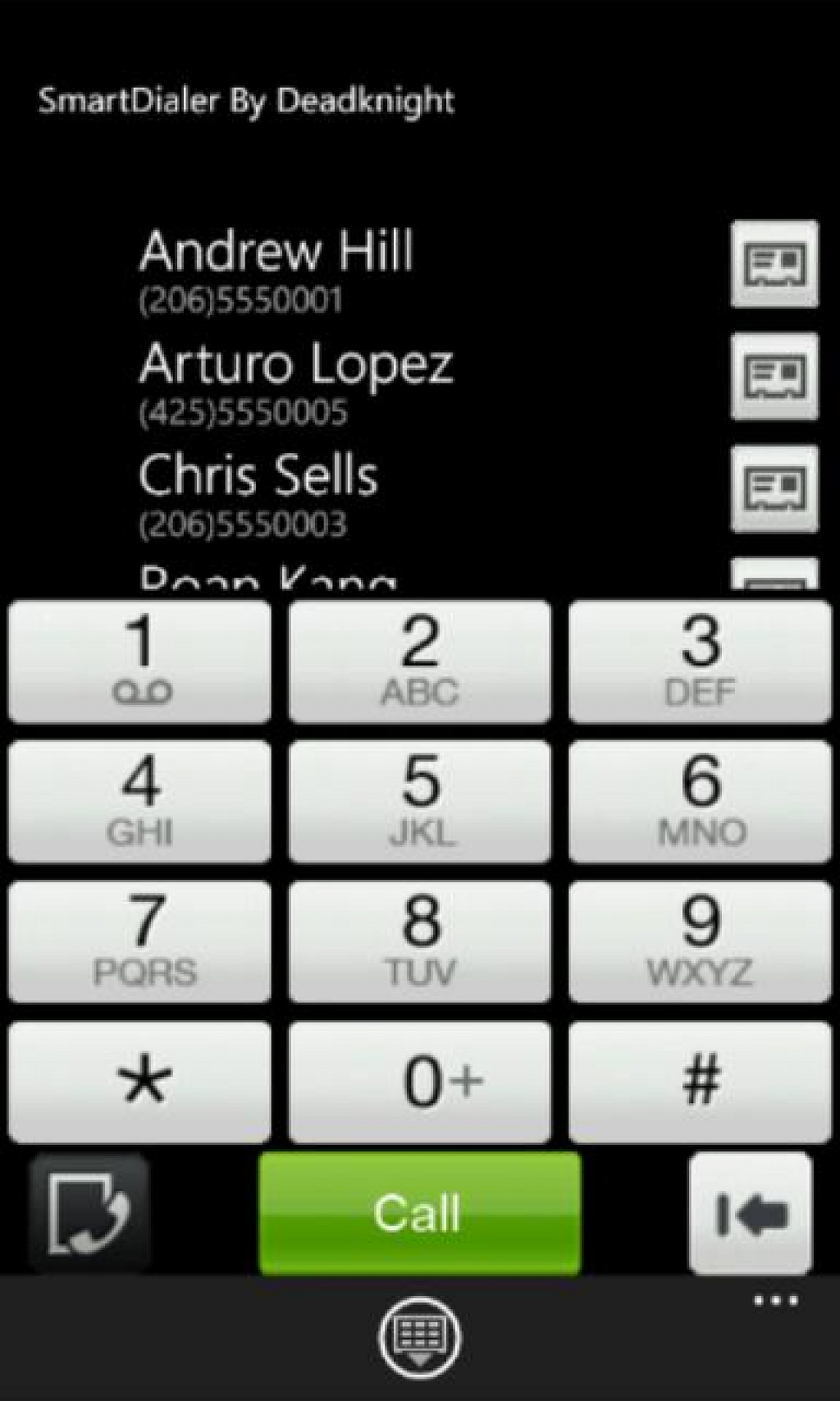 Smart dialer pro Windows phone 7