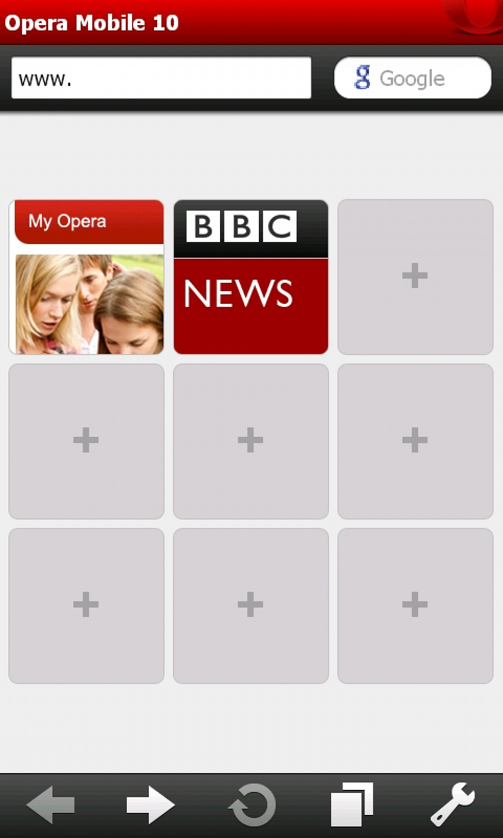 Opera Mobile 10  Windows Phone 7