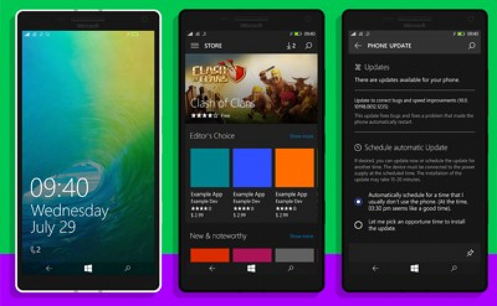 koncept Windows 10 Mobile