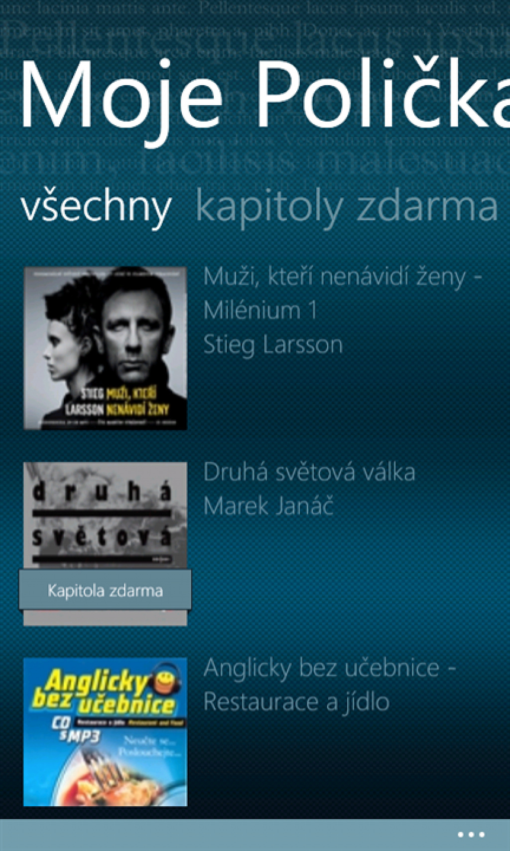 Audiotéka pro Windows Phone